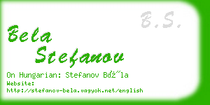 bela stefanov business card